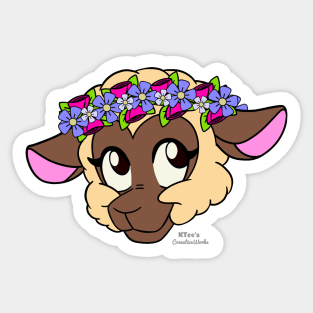 Sweet Sheep - Mixed Flower Crown (Chocolate) [Die-cut] Sticker